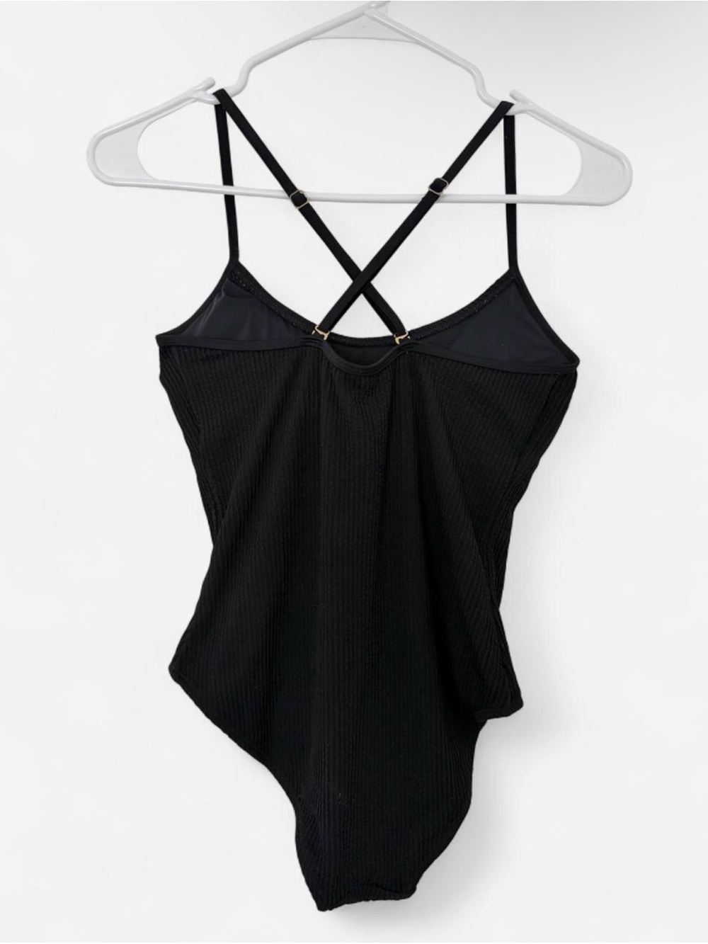 YMI Black Ribbed One Piece Swimsuit- Women’s Small